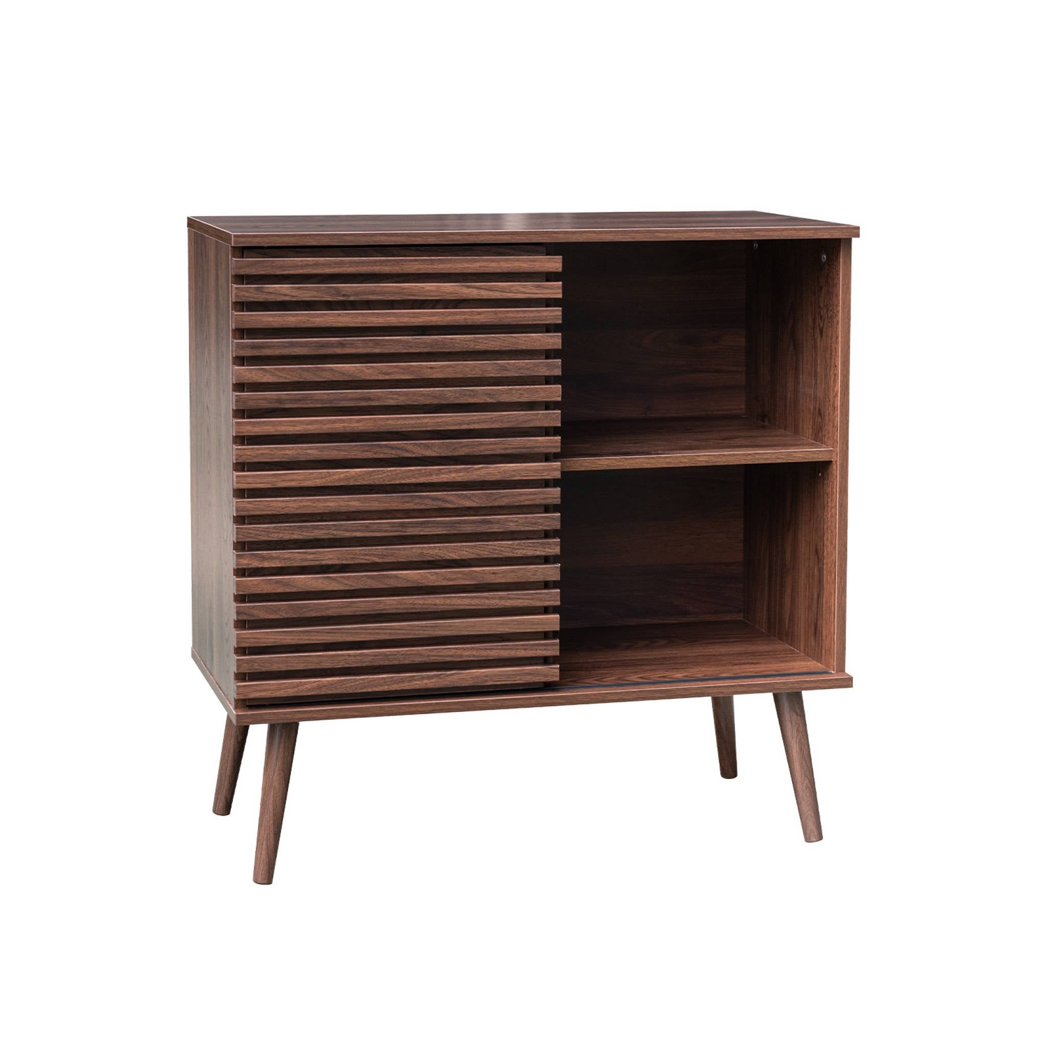 Cassettiera Con 2 Ante E 3 Cassetti, Con Cassetto, Ripiano Regolabile Noce H90 B150 P40 Cm 89067223