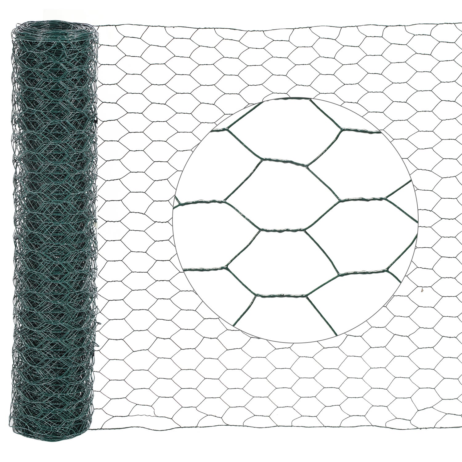 Grillage Hexagonal 13mm Paladian 1x25m - PVC, Clôture Jardin, Enclos Animaux