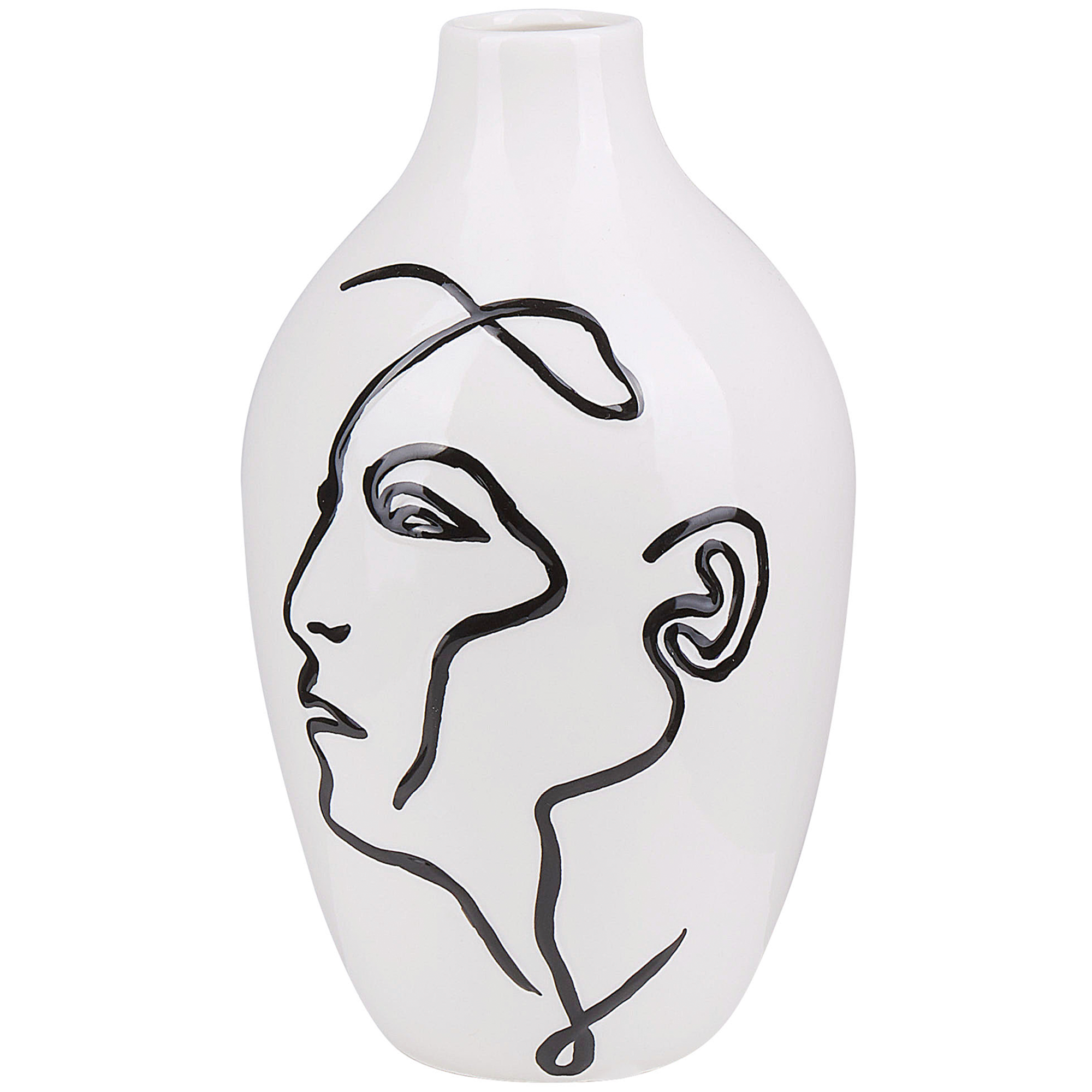 Vază pentru flori HELIKE Piatră ceramică 23 cm Alb