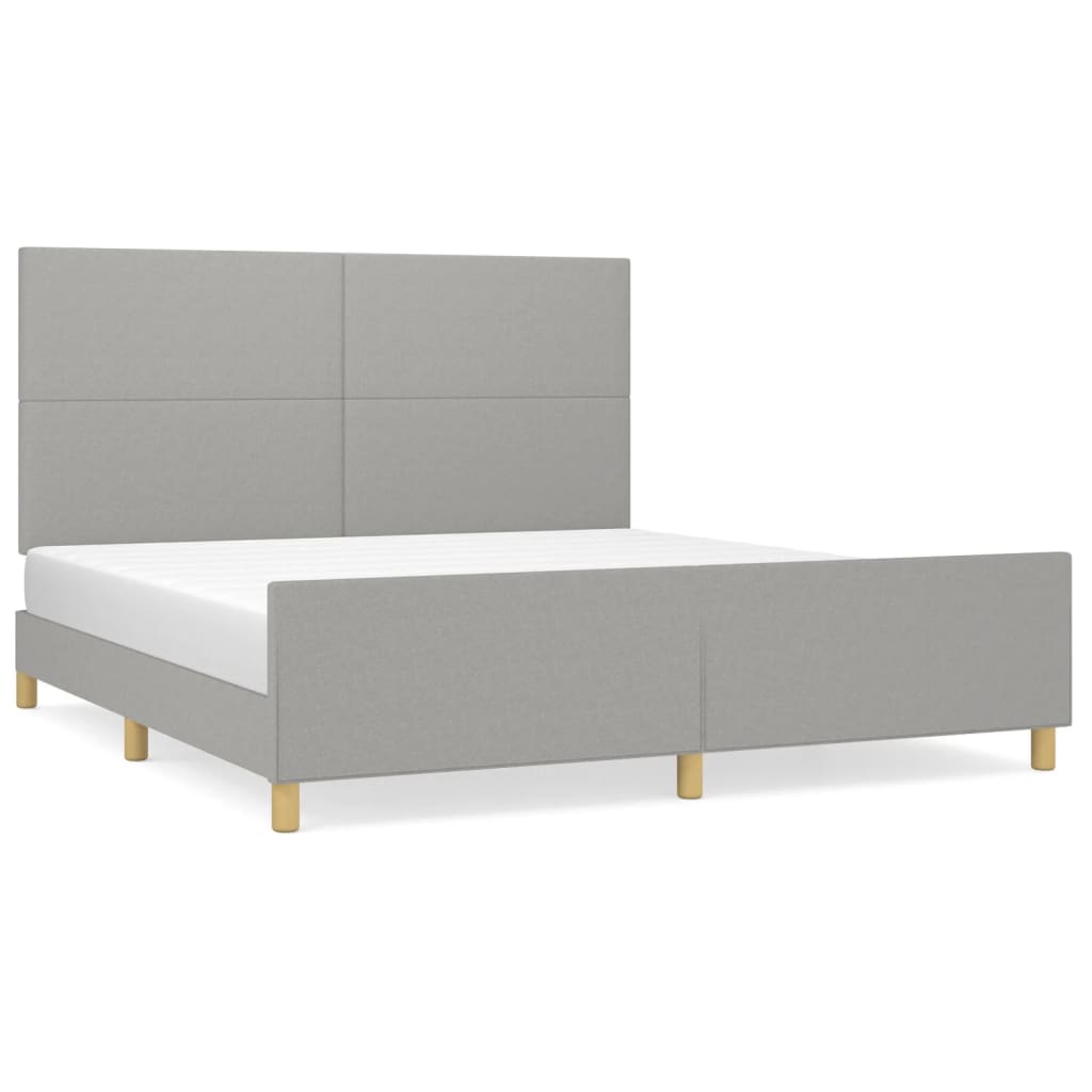 Cadre de lit sans matelas gris clair 160 x 200 cm en tissu - 2