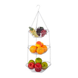 Cestino Appendere un 3 Livelli Organizzatore di Frutta Cucina nel Filo