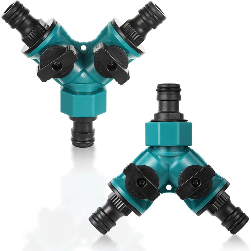 Złącze węża ogrodowego, złącze 3-drożne - Do węża ogrodowego - typ Y, 1/2 cala, 2 sztuki