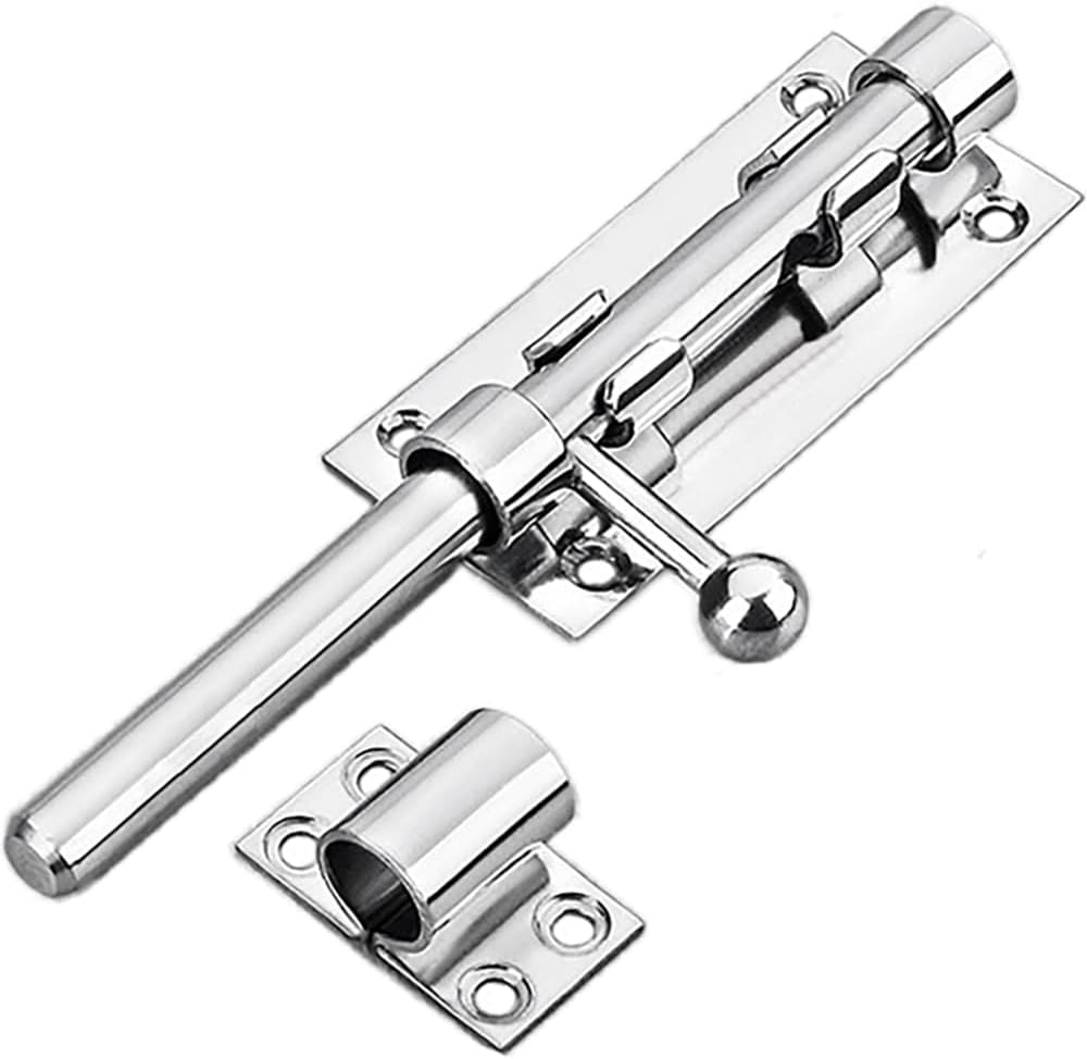 4 Verrous De Boulon De Barillet 10x128 Mm Acier Au Carbone – Noir, Chargé Ressort