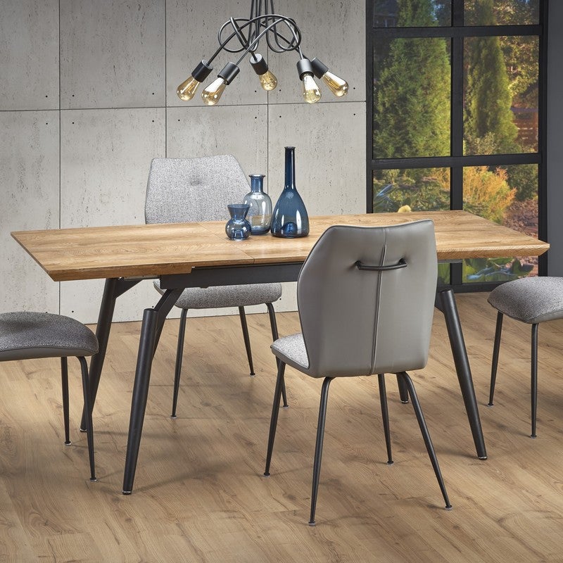 Mso  Mesa De Comedor Y Roble Con Hoja Extensible Soli Gris , Leroy Merlin