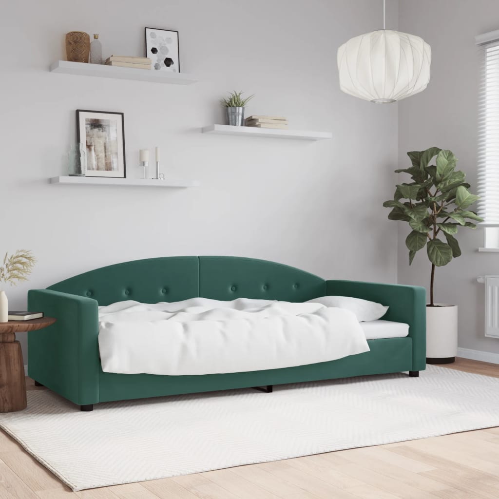 Maison exclusive - sofá cama sin colchón terciopelo verde oscuro 90x200cm