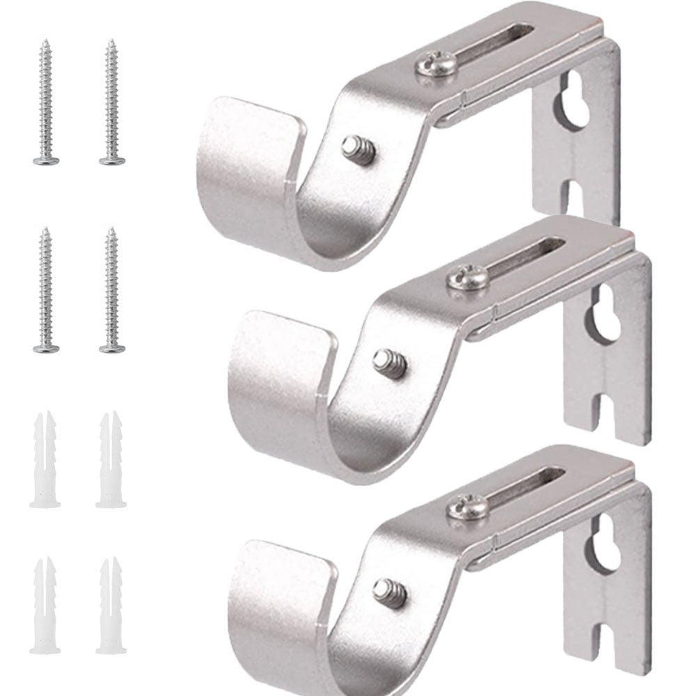 Lot De 4 Supports De Tringle à Rideaux Réglables En Métal Pour Tringles A Rideaux De 28 A 35 Mm Noir 98377811