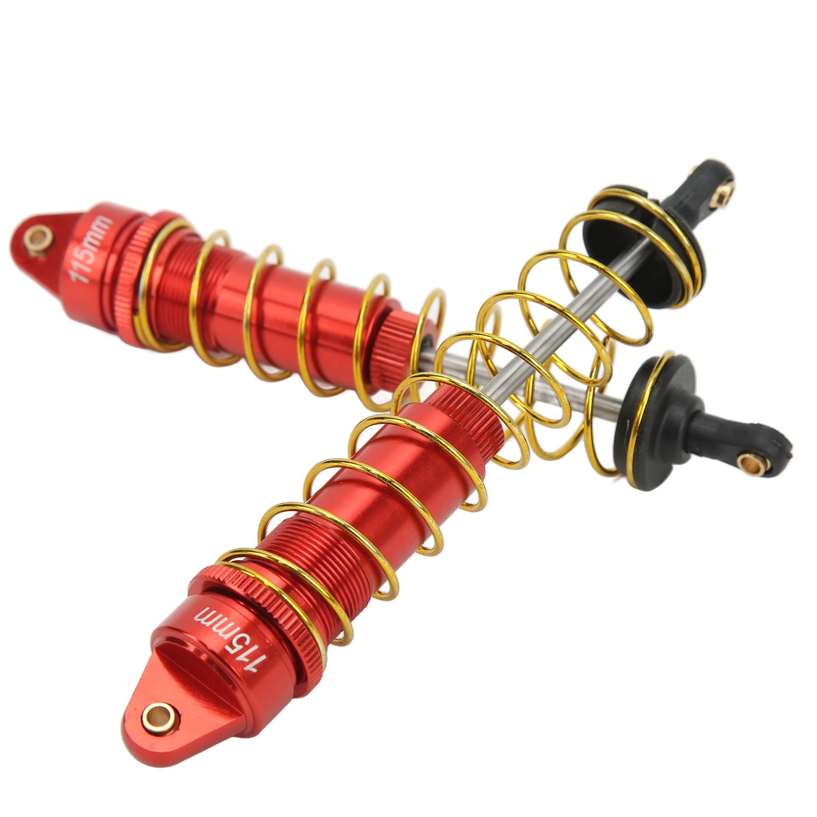 Ammortizzatore RC Ammortizzatore RC regolabile a pressione dell'olio con molle per Axial SCX10 90046 AXI03007 1/10 RC Crawler Car 115mm (Rosso) - 4