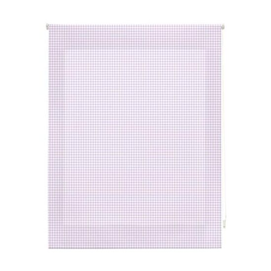 Estor vichy enrollable translúcido - estor enrollable tamaño 160x250 - estor translúcido color cuadros lila | blindecor