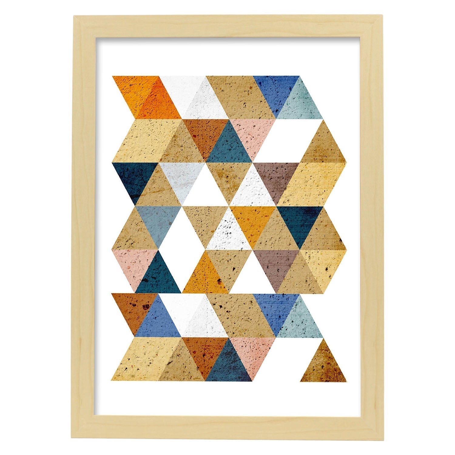 Dessin De Géométrie Colorée. La Lame Géométrique Otone 3, Illustrée De Formes Et De Figures Pleines De Couleur. Châssis Blanc A3 - 2