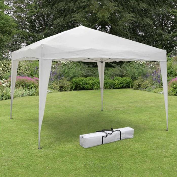 Gazebo Pop Up Pieghevole 3x3 M Richiudibile Struttura in Acciaio Tessuto Bianco Leroy Merlin