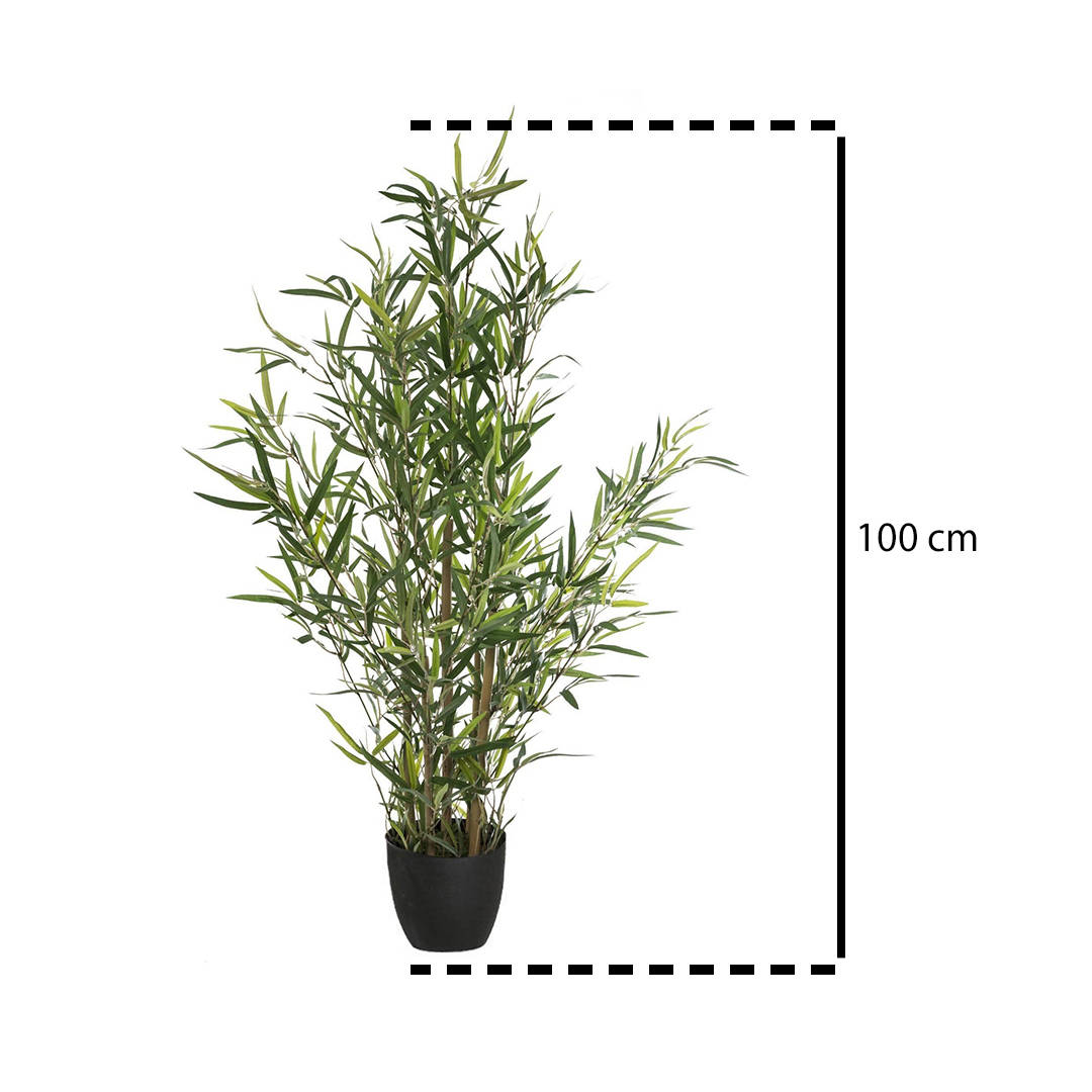 Planta de Bambu Artificial Altura 90 Cm com vaso - Decoração de casa - 5