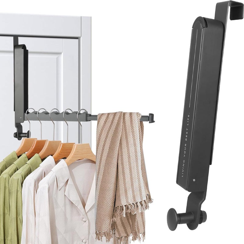Wieszak na drzwi bez wiercenia, składany haczyk na drzwi, wieszak na płaszcze, półka, wieszak na drzwi do zawieszania płaszczy i ubrań