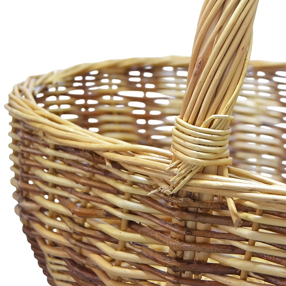 Cesto grande Agata in vimini con manico intrecciato bicolore 65 x 34 x h 52 cm - 6