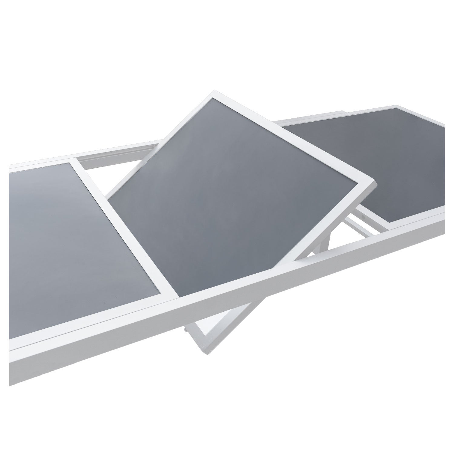 Salon de jardin extensible gris et blanc aluminium 8 places FIRENZE - 3