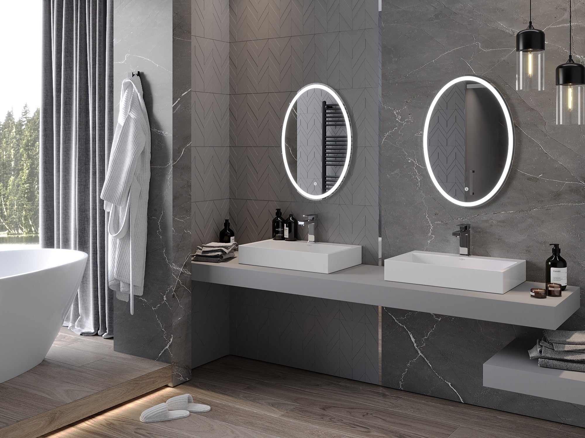 Mexen Elz lustro łazienkowe podświetlane 50 x 70 cm, LED 6000K, antypara - 9802-050-070-611-00 - 3