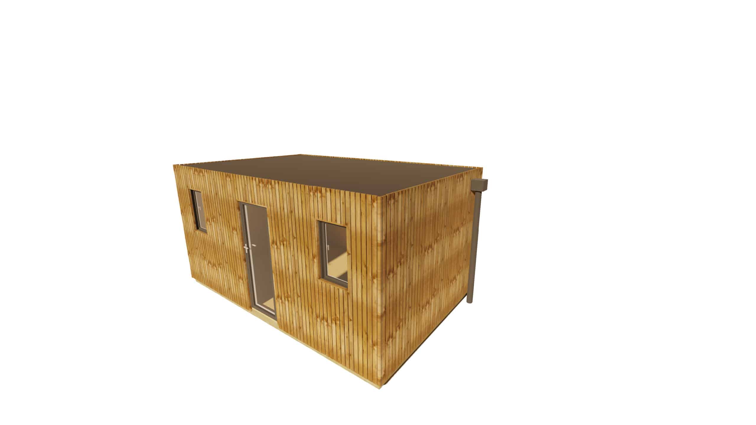 STUDIO DE JARDIN / 19,5 m2 - 5,55 x 3,52m / Plancher isolé / Bardage Brun / Intérieur OSB / Livraison Gratuite - 3