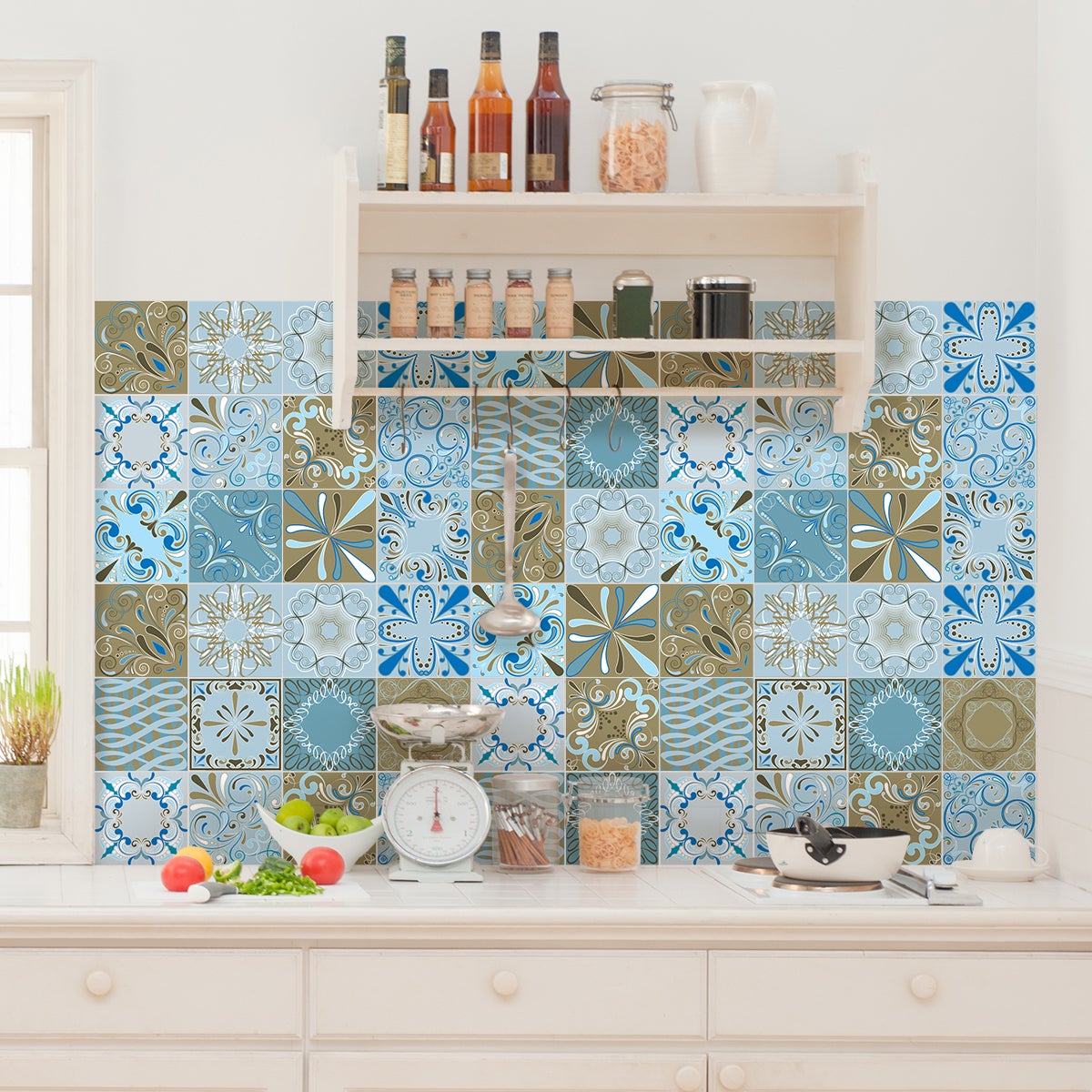 60 vinilo baldosas azulejos bunbury - adhesivo de pared - revestimiento sticker mural decorativo - 60stickers10x10cm