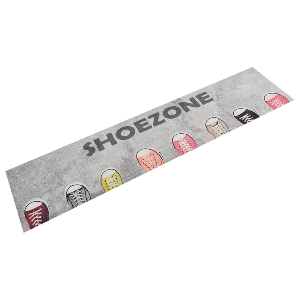 Dywanik kuchenny, wzór Shoezone, 60x300 cm, aksamitny vidaXL