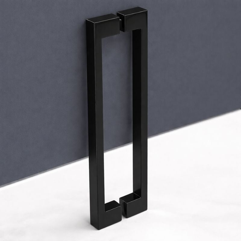 Mampara de ducha fija + puerta corredera MONTANA Negro Transparente 160-165 cm - 3