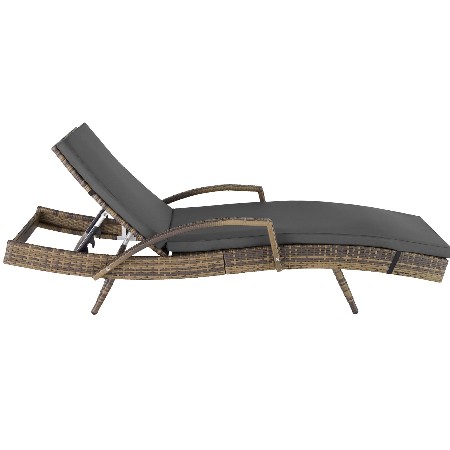 Bain de soleil en résine tressée et aluminium avec dossier réglable sur 5 positions TECTAKE - 7