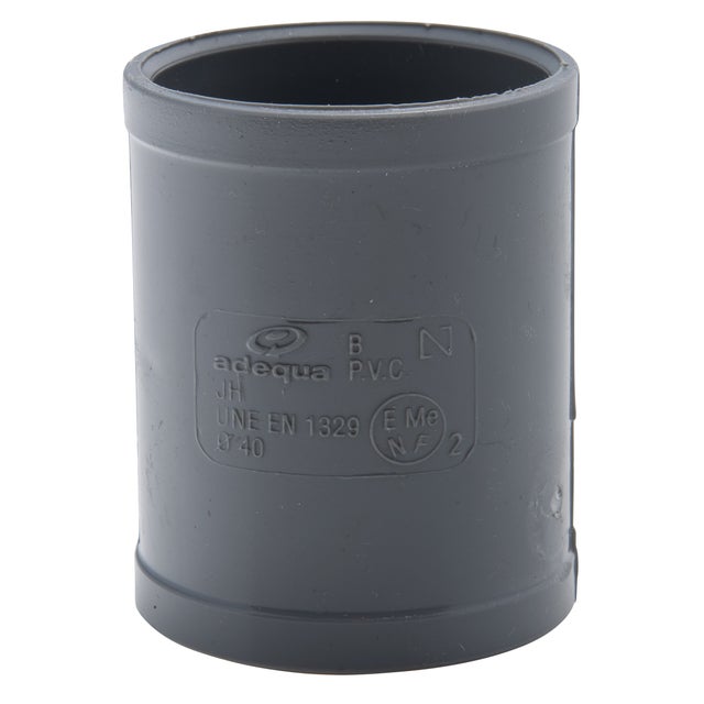 Manchon femelle femelle avec stop JARDIBRIC 32 mm PVC gris