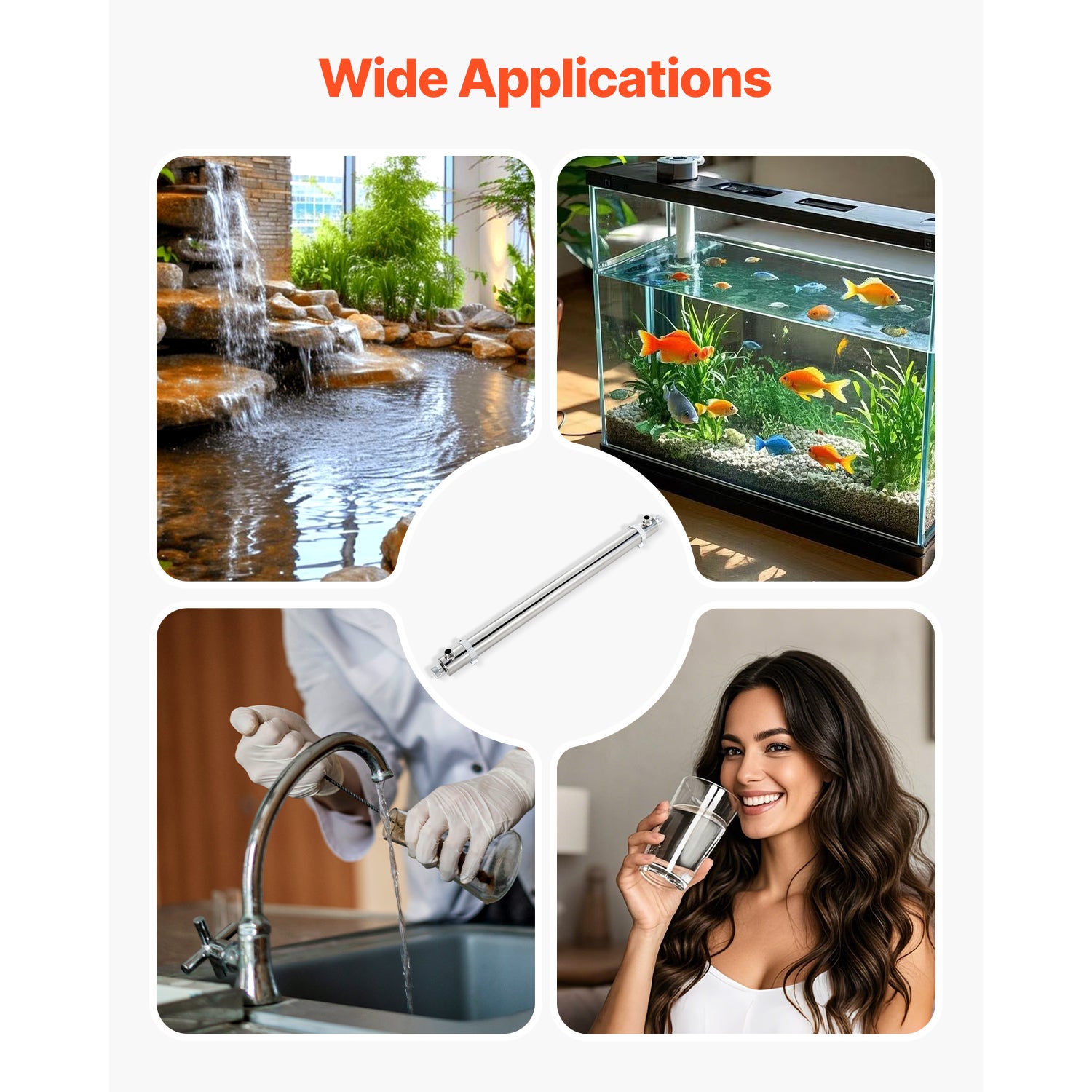 Purificateur d'eau UV SucceBuy 56W 45,4 L/min,filtre polyvalent,acier inox,coque quartz,pour toute la maison - 7