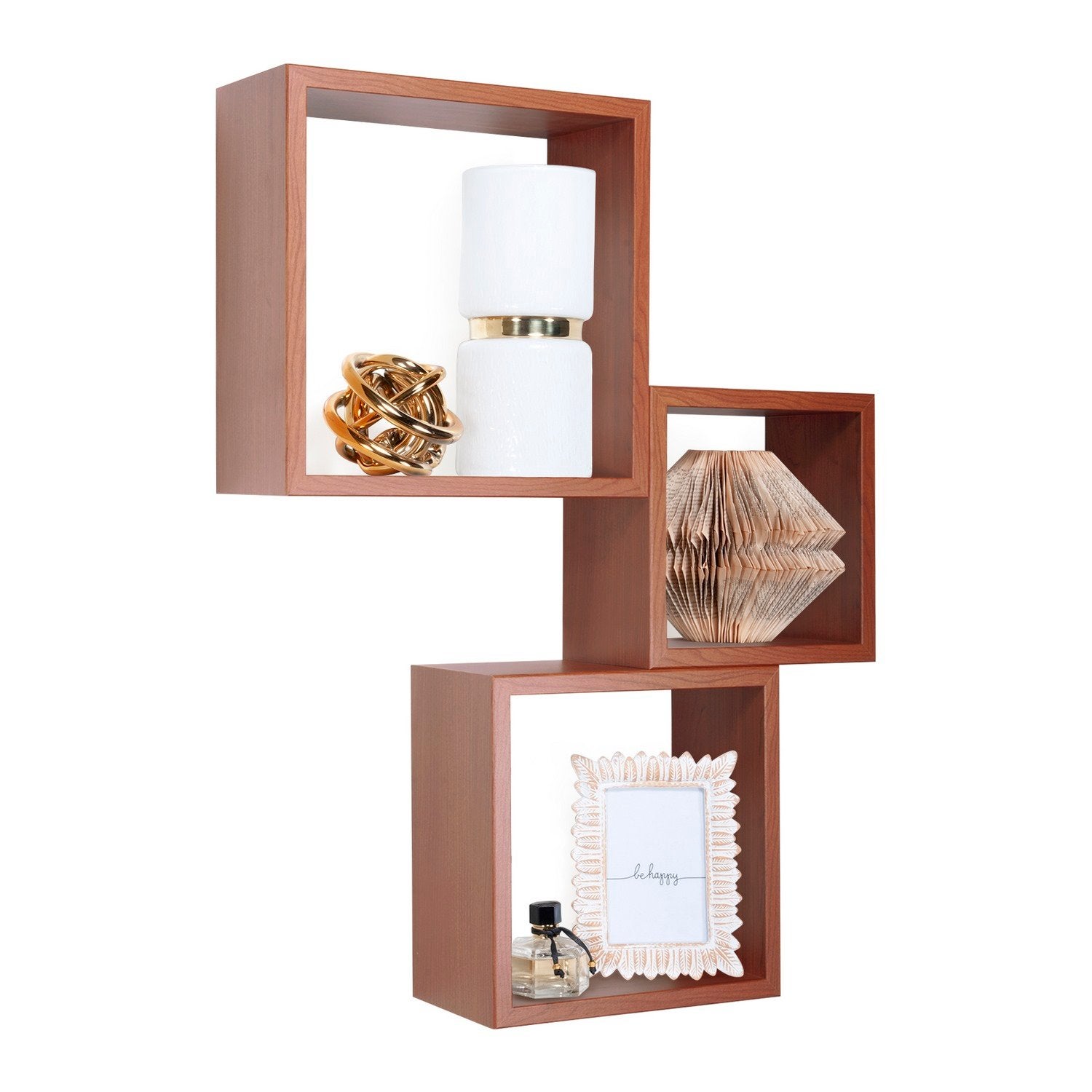 Étagères cubiques murales Lot de 3 cubes modulaires Cerisier mod. InCubo - 2