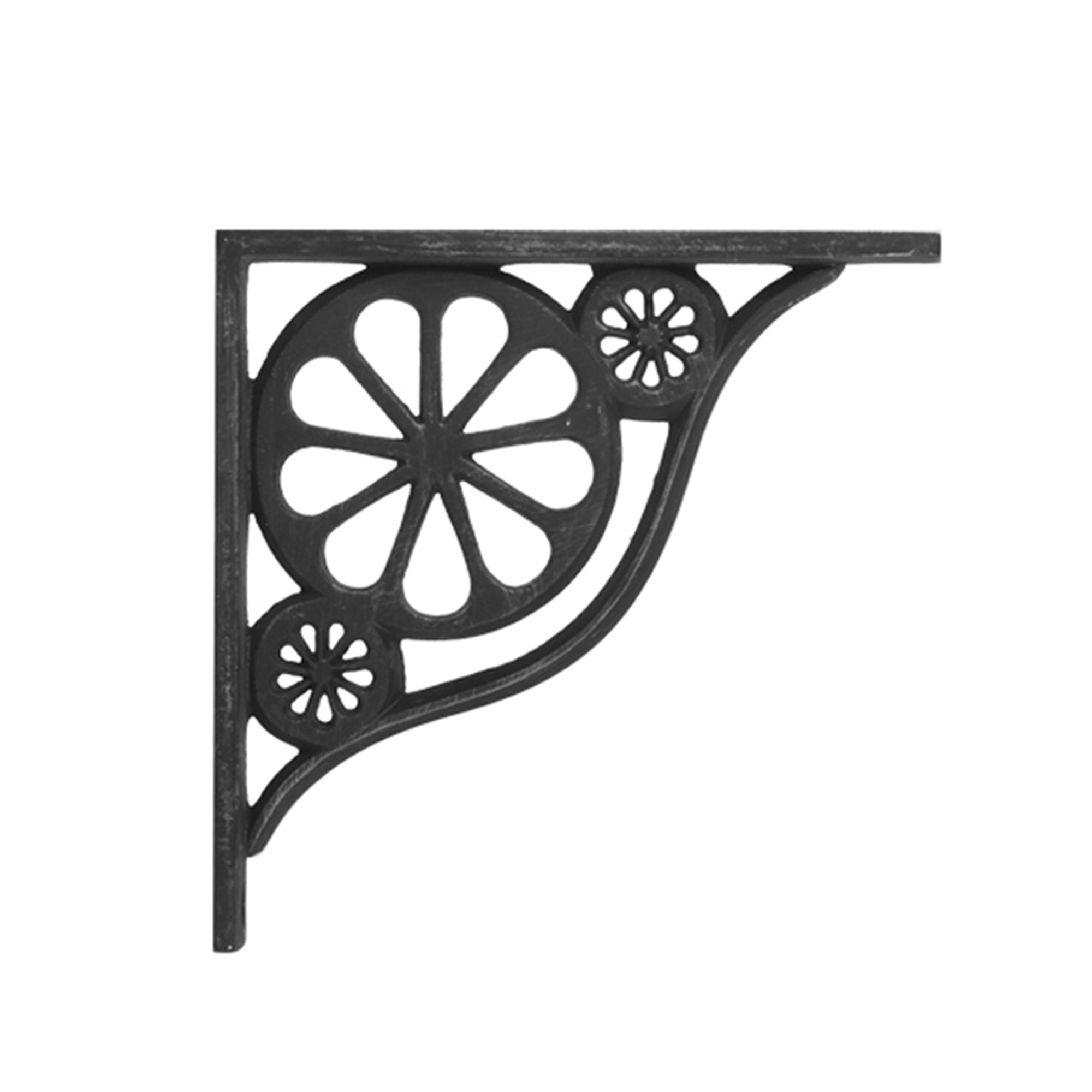 Support d'étagère | Style décoratif | Fabriqué en aluminium | Finition cuir vieilli | Dimensions 22*145*145mm | Système de fixation vissé | 1 unité - 2