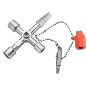 Genérico 2 Manciate 4 Modi Chiave Contatore Acqua, Master per Aprire Porte, di Passaggio per Scatole Contatori Gas, Armadietti, Porte Scorrevoli - Nero