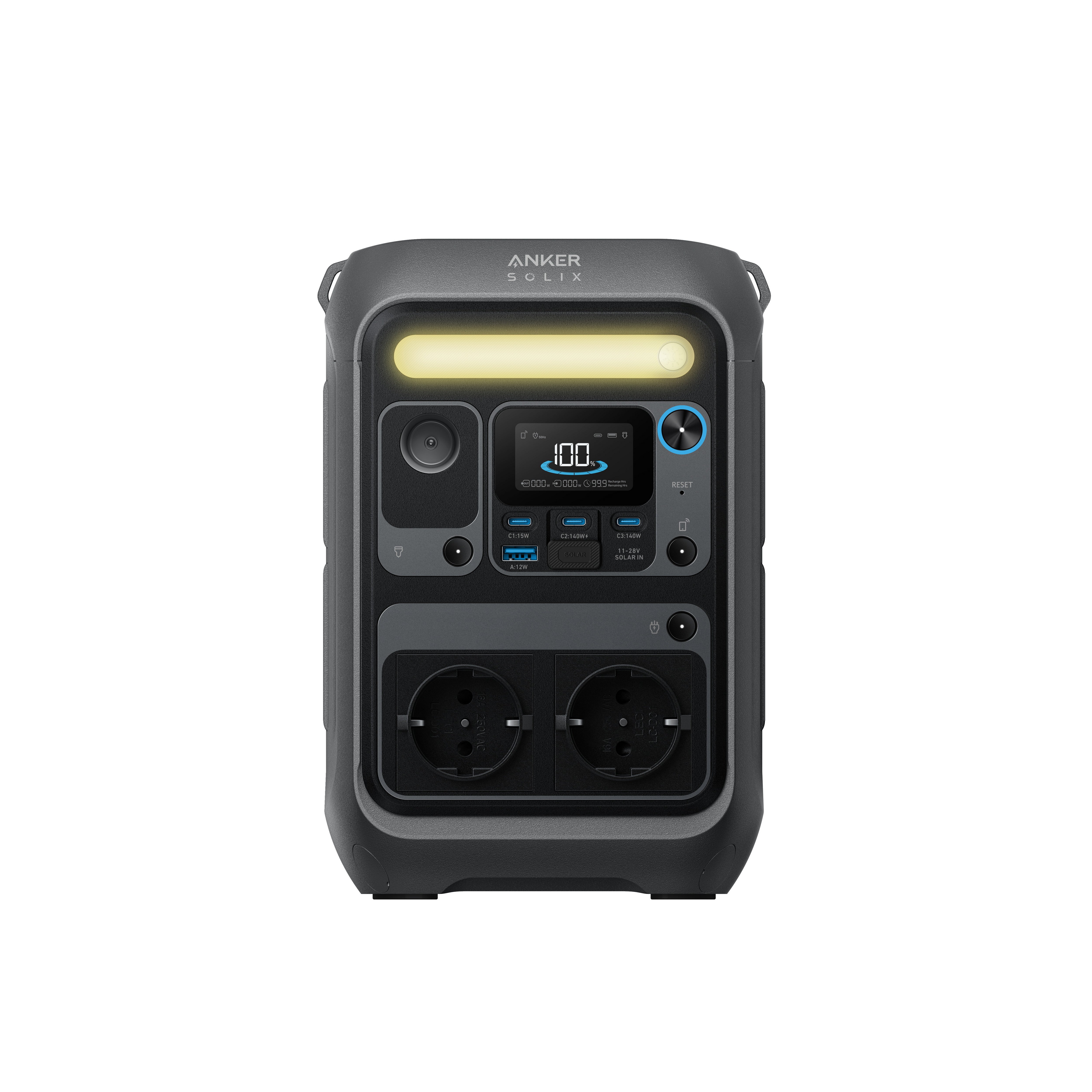 Anker SOLIX C300X AC Estação Portátil com Alça - 288Wh, Gerador Solar 2x300W - 3