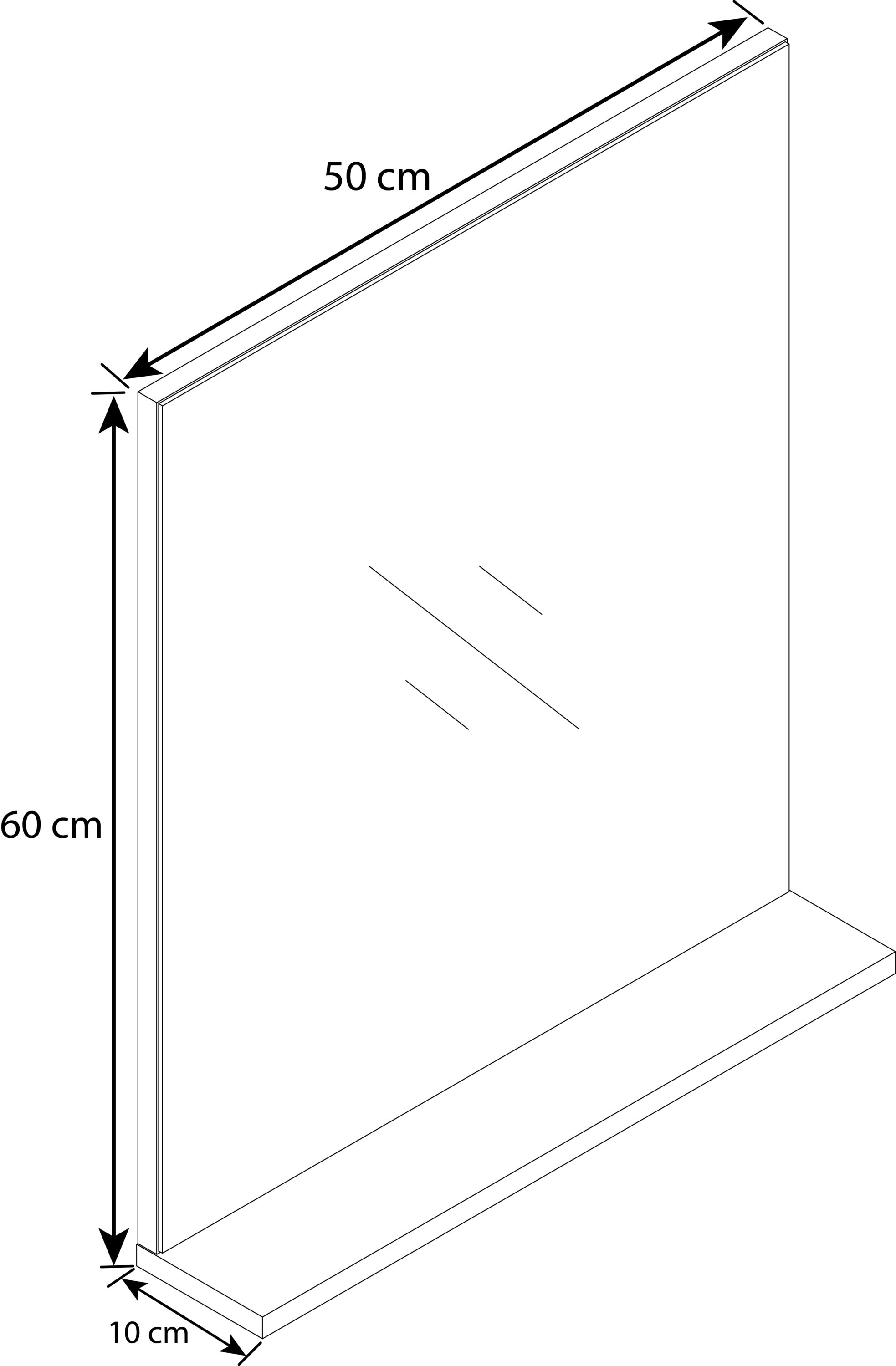 VCM Armoire de toilette Landos Chêne blanc/miel H. 60 x B. 50 x T. 2 cm - 5