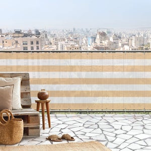 Brise Vue Balcon 60x270 Cm Blanc - Opaque Résistant Intempéries - Avec Cordons Et Attaches