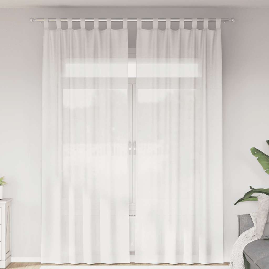 Zasłony woalowe z pętelkami 2 szt. Białe 140x260 cm vidaXL