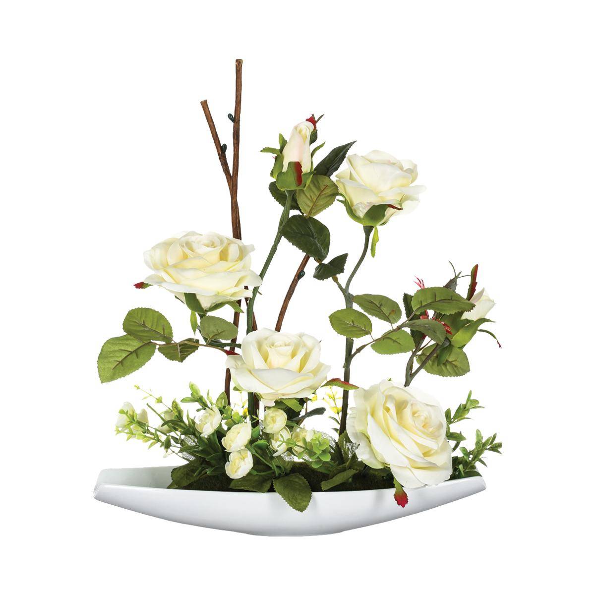 Palmier Artificiel Atmosphera Rivi - Pot Ciment H52cm, Déco Intérieure Élégante