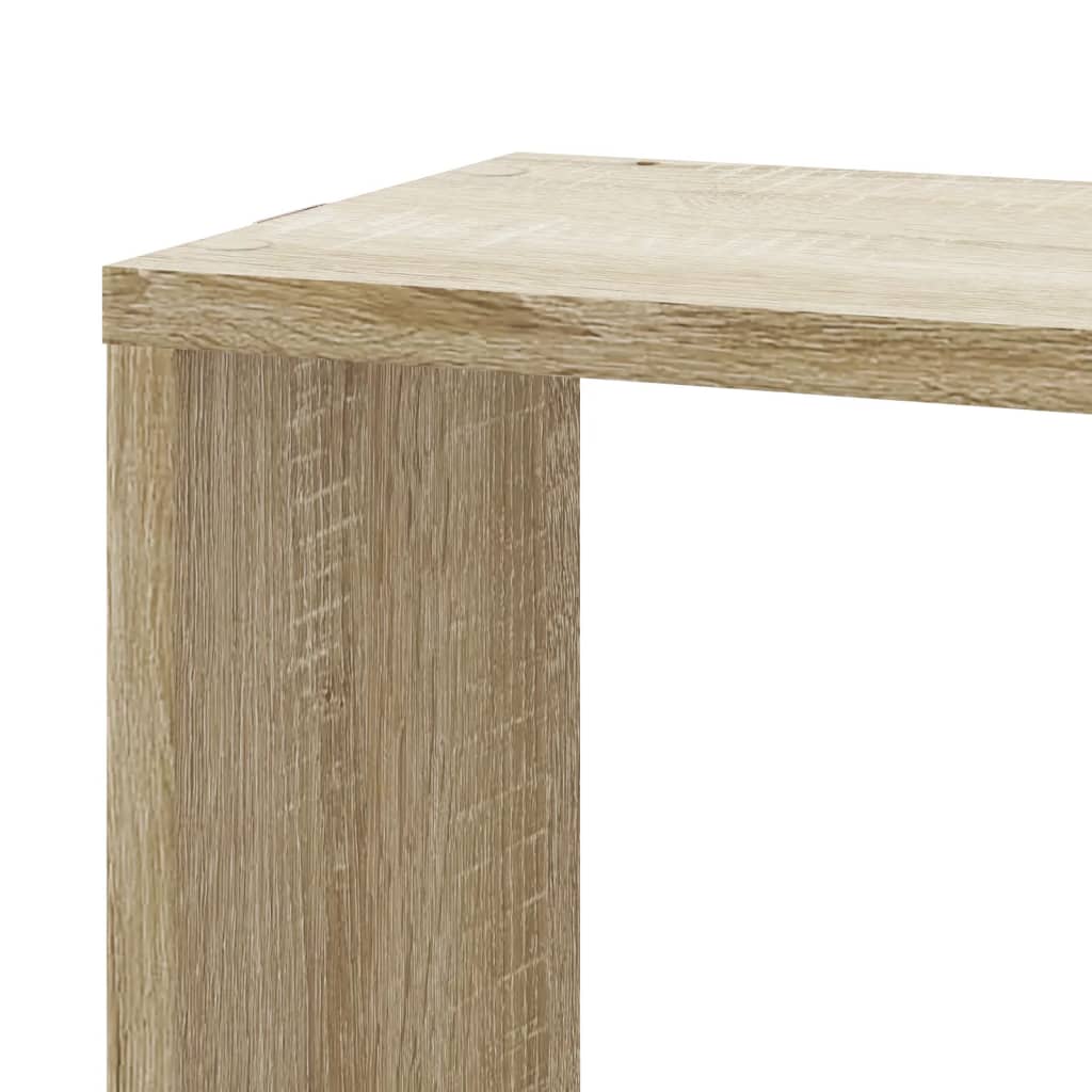 étagère d'angle murale chêne sonoma 45x45x147cm bois ingénierie - 7