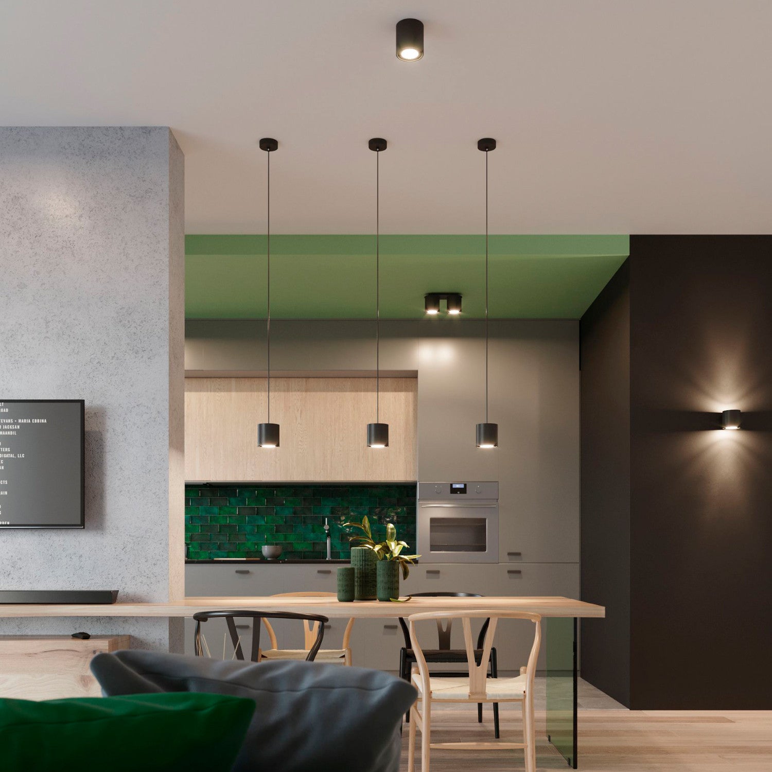 Lustre Suspension Orbis 1 SOLLUX , Noir, Aluminium, GU10, IP20, 800 mm x Ø100 mm - 6