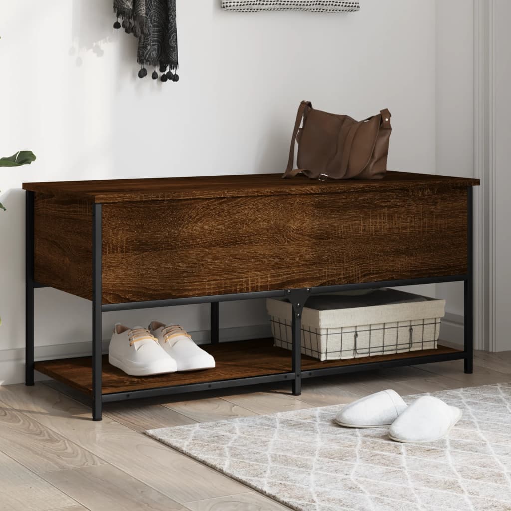 Banc à chaussures chêne artisanal 102x30,5x45 bois ingénierie | Leroy