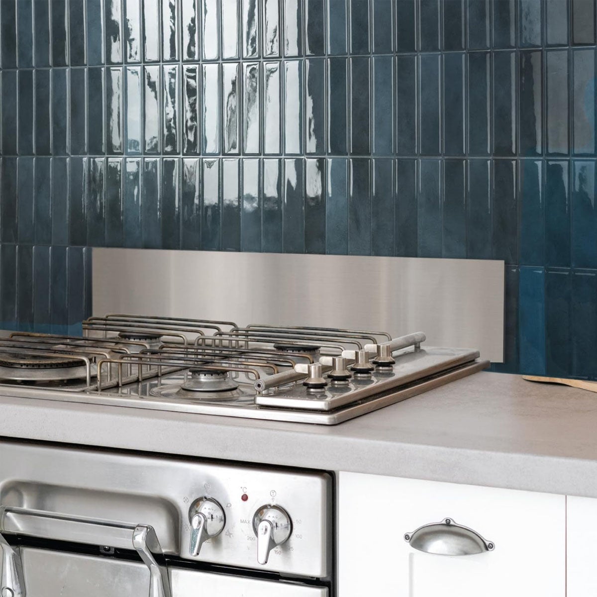 Lot de 10 crédences adhésives pour cuisine, salle de bain, carrelage mural, bleu - 5