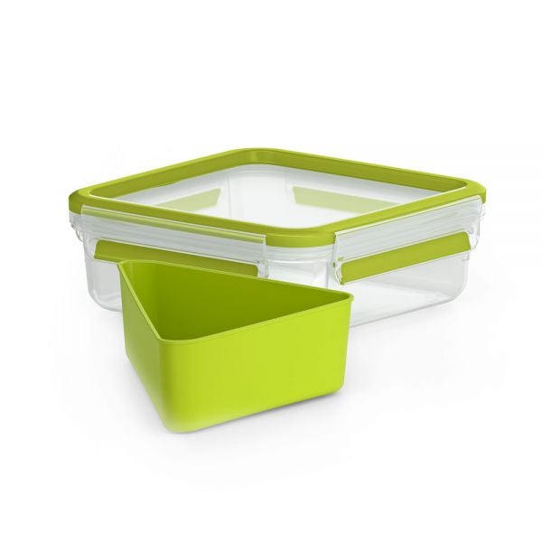 Emsa Clip & Go Contenitore Brunch, Plastica, Trasparente/Verde Chiaro, 22.5x16.3x5.8 cm