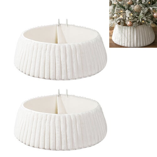 Collier Pour Sapin De Noël De 72 Cm, Cache-pied En Peluche, Support En