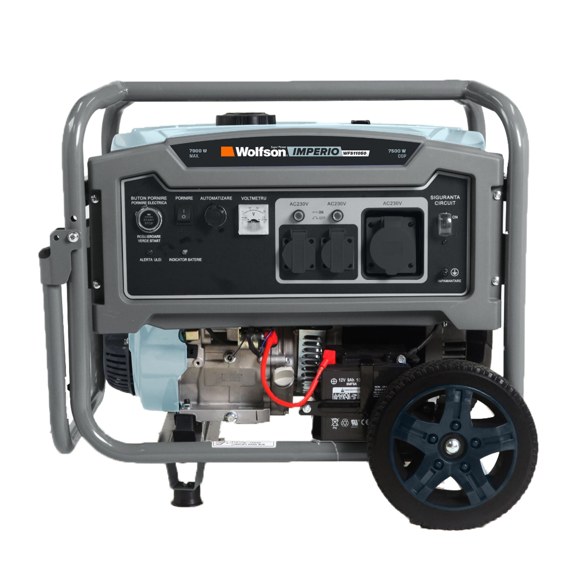 Generator de curent pe benzina Wolfson Imperio 8300, 7900W, monofazat, 17.5CP, 457cc, compatibil cu automatizare ADG11050