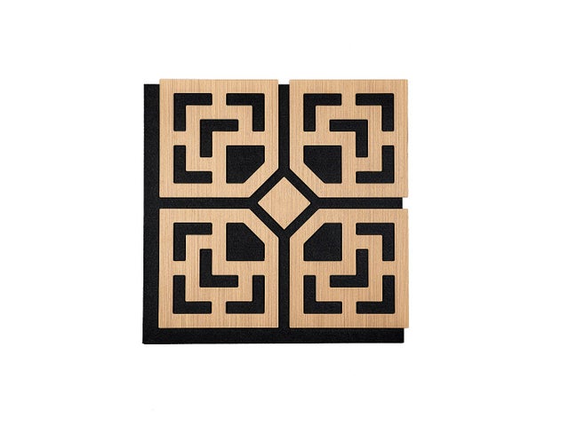 Panel ścienny akustyczny - Wykończenie jasnodrewniane - Zestaw 1,49 m² - Komplet 4 szt. - KAMIA