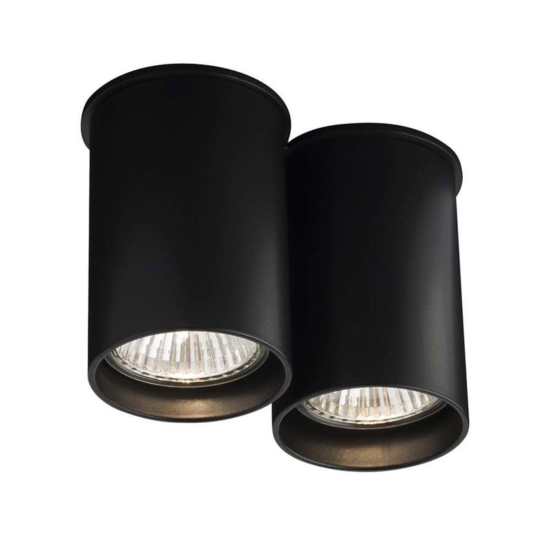 Reflektor sufitowy spot natynkowy Arida okrągły czarny 2xGU10x10W tuby wym: 9 x 13 x 6,5 cm metal Shilo
