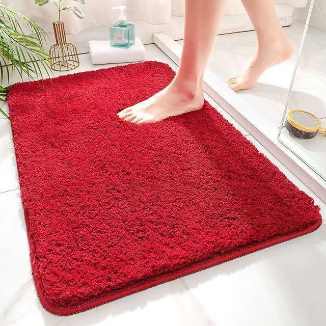 MSV Tappetino Doccia Antiscivolo Rosso 50x80 Cm: Comfort E Sicurezza In Microfibra Chenille