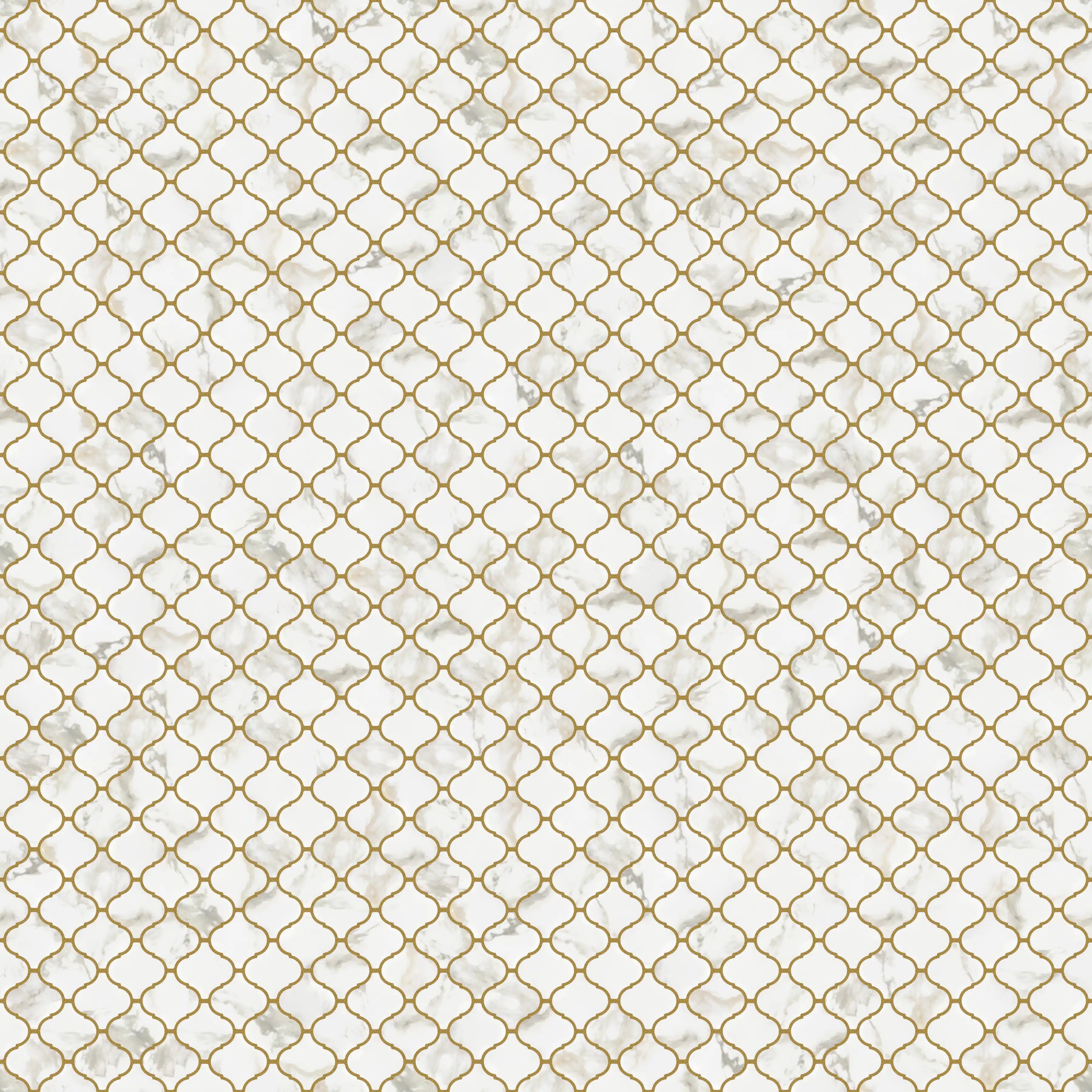 Mosaico in ceramica su rete per bagno o cucina 28.2 cm x 30 cm - Marble Arabesque - 6