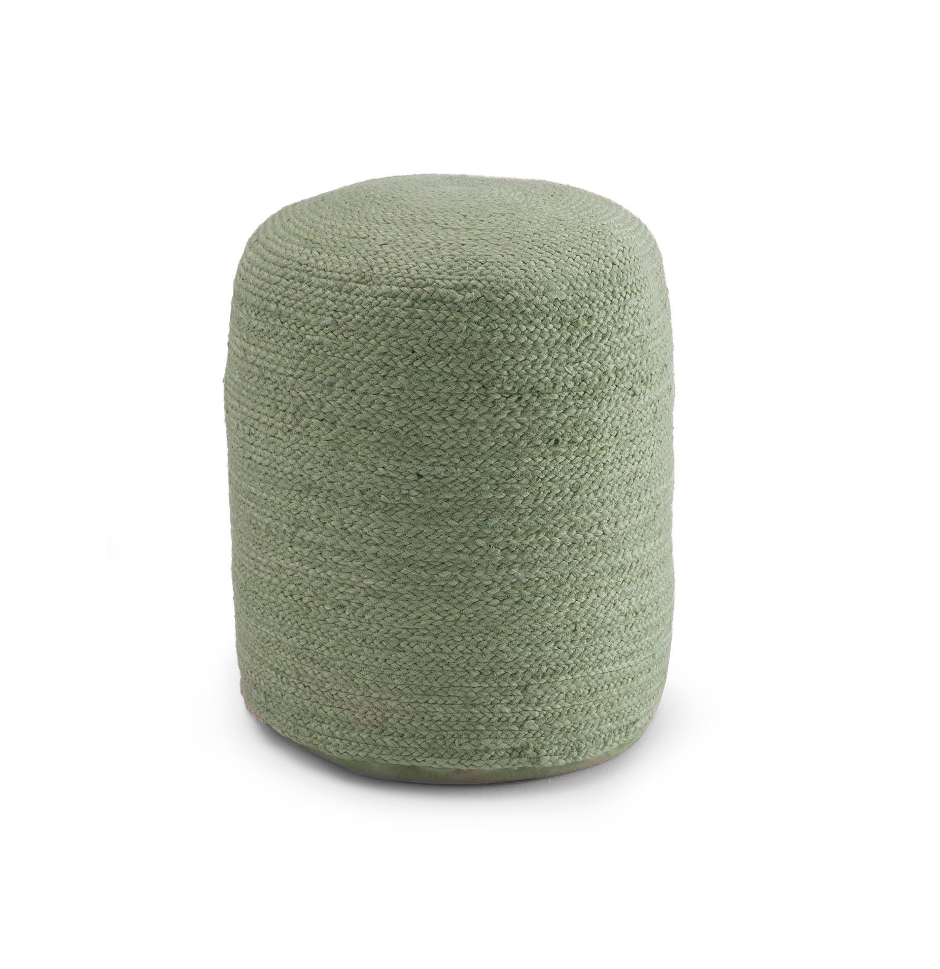 Puf z juty w kolorze zielonym w stylu vintage, 45x45x45 cm – siedzisko i dekoracja do salonu, sypialni i przestrzeni w stylu boho