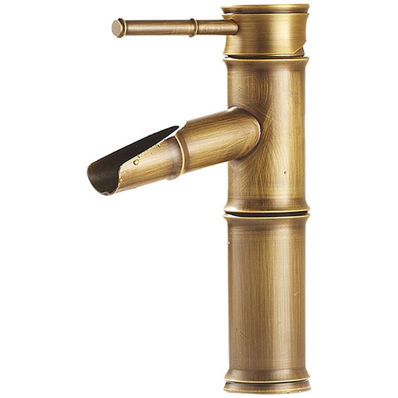 Antyczna bateria łazienkowa, miedź, ceramika, bateria zlewozmywakowa w kolorze brązowym