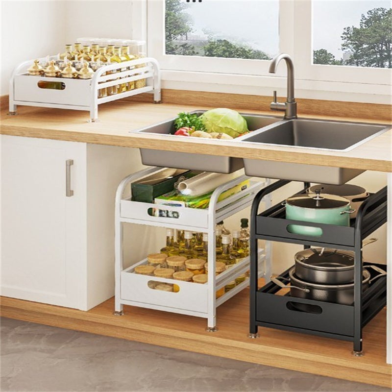 Cucina bagno sotto il lavandino scaffali di stoccaggio estraibili estraibili arm