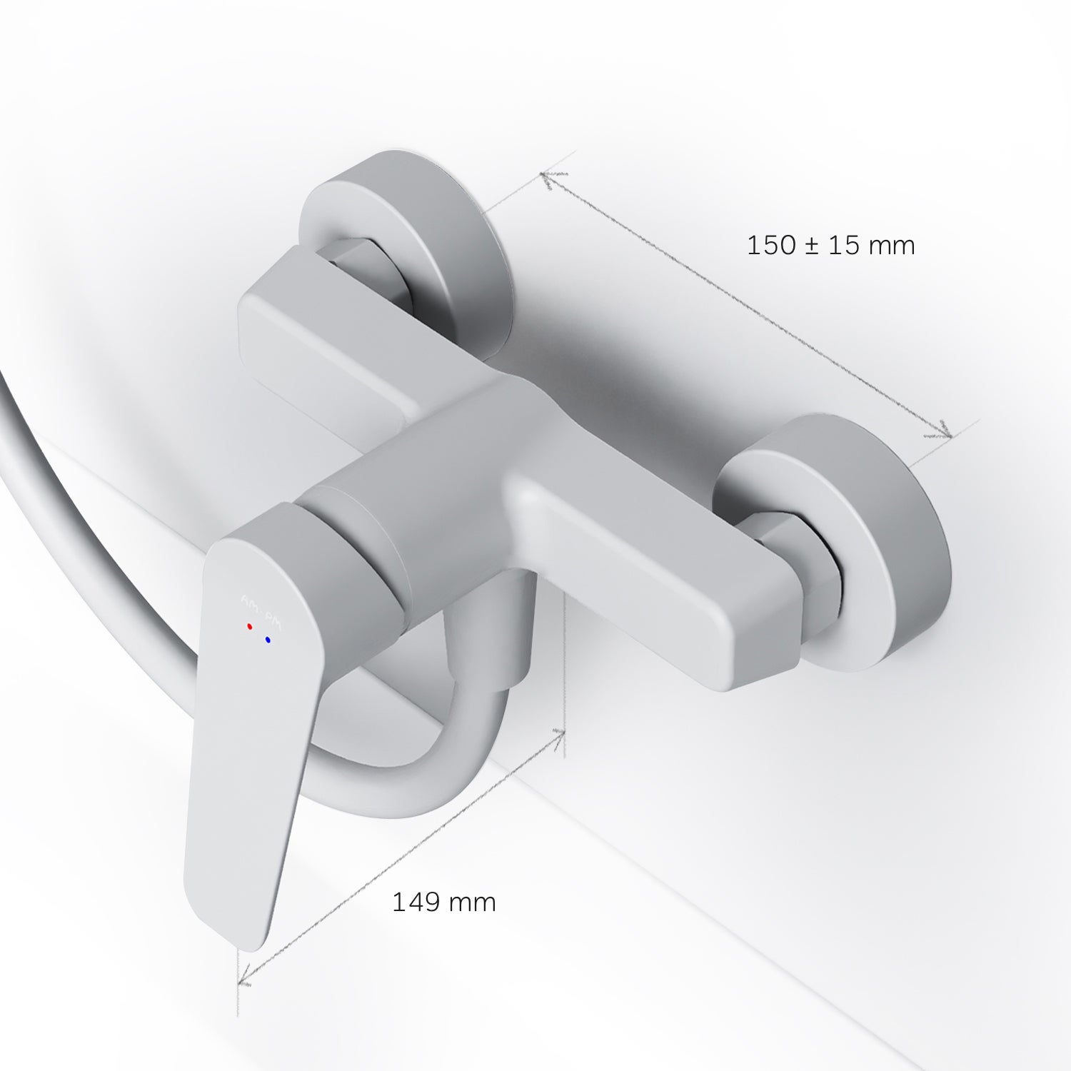 Mitigeur mécanique de douche Robinet de douche Blanc, Hit FTA20033 AM.PM - 8