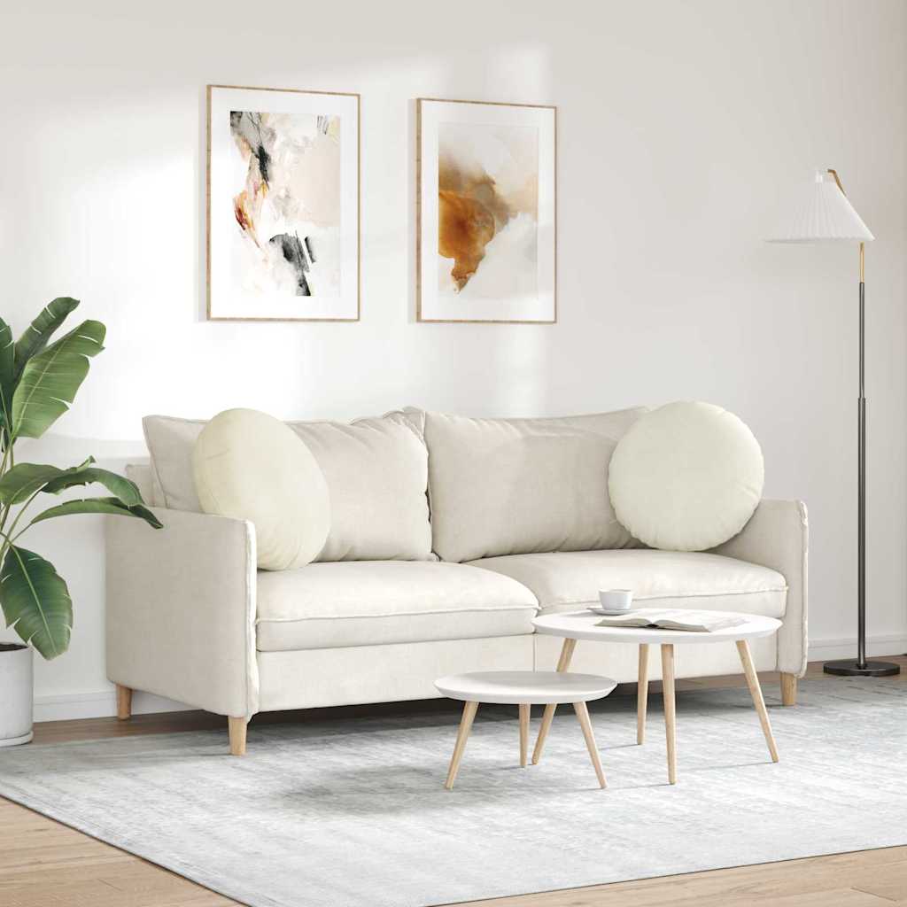 Cojines de asiento, 2 unidades, color crema, Ø 40 x 13 cm, terciopelo. - 4